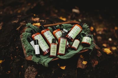Lotions in a basket